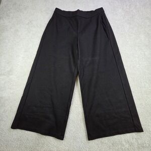 EILEEN FISHER Black Wide Leg Cropped Pants Women's Size S Tencel Lyocell Blend